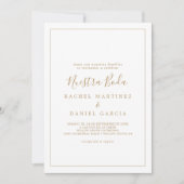 Minimalistisches Gold Spanische Nuestra Boda Einladung (Vorderseite)