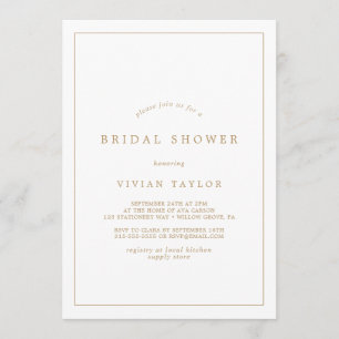 Minimalistisches Gold Typografie-Brautparty Einladung