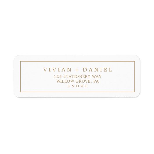 Minimalistisches Gold Typografie-Rücksendeadresse (Vorne)