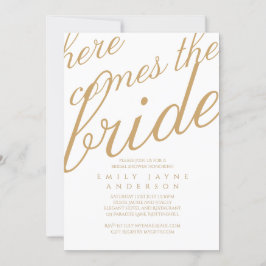 Minimalistisches Gold Typografy Brautparty Moderns Einladung