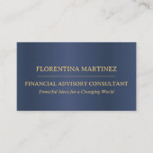 Minimalistisches Gold und Blau modern beruflich Visitenkarte (Vorderseite)