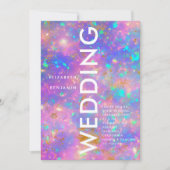 Minimalistisches Gold und Opal fett rosa Chic Wedd Einladung (Vorderseite)