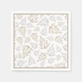 Minimalistisches Gold und Silber Weihnachtsbaummus Serviette (Vorderseite)