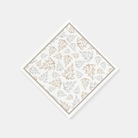 Minimalistisches Gold und Silber Weihnachtsbaummus Serviette (Ecke)