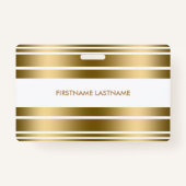 Minimalistisches Gold und weiße Streifen Ausweis (Vorderseite)