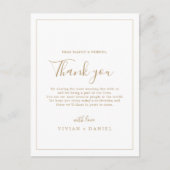 Minimalistisches Gold Vielen Dank Empfang Card Postkarte (Vorderseite)