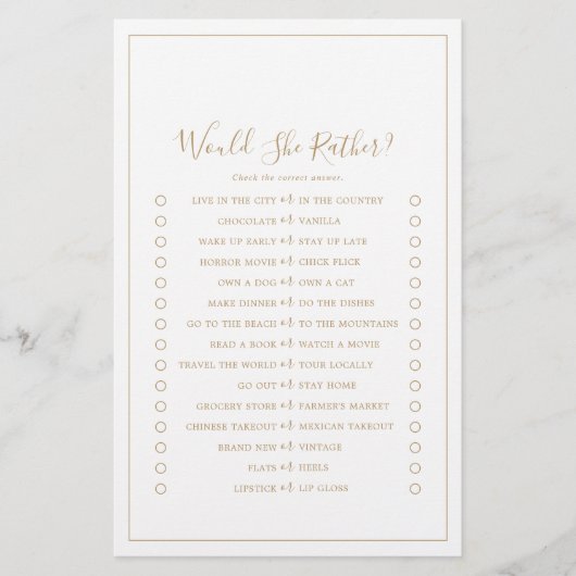 Minimalistisches Gold würde sie eher spielen Flyer (Vorne)