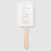 Minimalistisches goldenes Hochzeitsprogramm Fächer (Vorderseite)