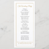 Minimalistisches goldenes Hochzeitsprogramm mit Ra Programm (Rückseite)