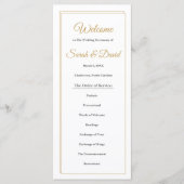Minimalistisches goldenes Hochzeitsprogramm mit Ra Programm (Vorderseite)