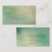 Minimalistisches Goldenes Leaf Mint Vip Schönheit Visitenkarte (Vorne/Hinten)