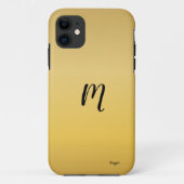 Minimalistisches goldfarbenes Monogramm Case-Mate iPhone Hülle (Rückseite)