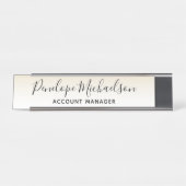 Minimalistisches, goldgelbes Weiß Schreibtischnamensplakette (Vorderseite )