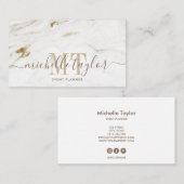 Minimalistisches Goldgold aus weißem Marmor Visitenkarte (Vorne/Hinten)