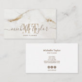 Minimalistisches Goldgold aus weißem Marmor Visitenkarte (Vorne/Hinten)