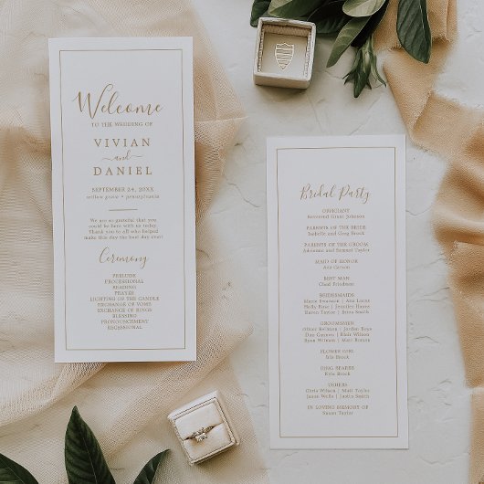 Minimalistisches Goldhochzeitsprogramm Programm