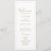 Minimalistisches Goldhochzeitsprogramm Programm (Vorderseite)