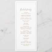 Minimalistisches Goldhochzeitsprogramm Programm (Rückseite)