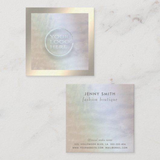 Minimalistisches goldholografisches Sonderzeichen Quadratische Visitenkarte (Vorne/Hinten)