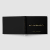 Minimalistisches Goldschwarz Gästebuch (Voll)