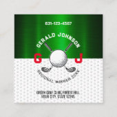 Minimalistisches Golf Monogram Design Quadratische Visitenkarte (Rückseite)