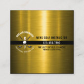 Minimalistisches Golf Monogram Design Quadratische Visitenkarte (Rückseite)