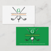 Minimalistisches Golf Monogram Design Visitenkarte (Vorne/Hinten)