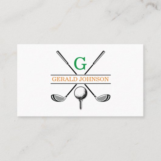 Minimalistisches Golf Monogram Design Visitenkarte (Vorderseite)