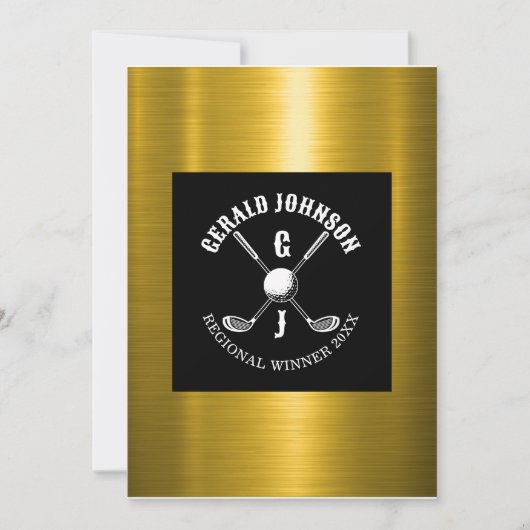 Minimalistisches Golf-Monogramm-Design Einladung (Vorderseite)