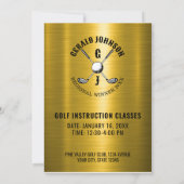 Minimalistisches Golf-Monogramm-Design Einladung (Rückseite)