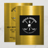 Minimalistisches Golf-Monogramm-Design Einladung (Vorne/Hinten)