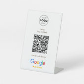 Minimalistisches Google-Review-QR-Code-Geschäftslo Sockelschild (Vorderseite)