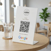 Minimalistisches Google-Review-QR-Code-Geschäftslo Sockelschild