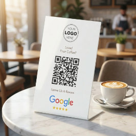 Minimalistisches Google-Review-QR-Code-Geschäftslo Sockelschild