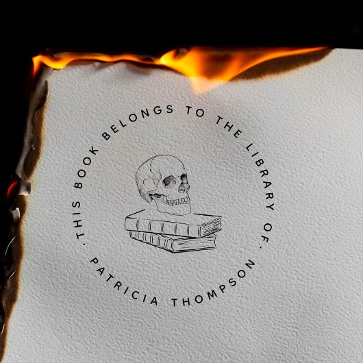 Minimalistisches gotisches Schädelbuch aus der Bib Permastempel