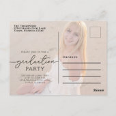 Minimalistisches Graduate Modern Simple Gold Foto Postkarte (Rückseite)