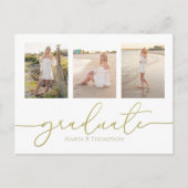 Minimalistisches Graduate Modern Simple Gold Foto Postkarte (Vorderseite)