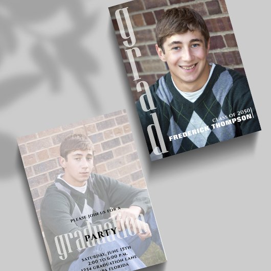 Minimalistisches Graduate Modern Simple Two Foto Einladung
