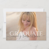 Minimalistisches Graduate Modern Simple Two Foto Einladung (Vorderseite)