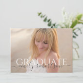 Minimalistisches Graduate Modern Simple Two Foto Einladung (Stehend Vorderseite)