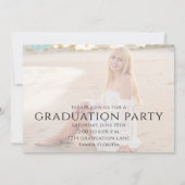 Minimalistisches Graduate Modern Simple Two Foto Einladung (Rückseite)