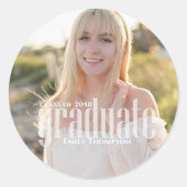 Minimalistisches Graduate Picture Simple Modernes  Runder Aufkleber (Vorderseite)