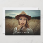 Minimalistisches Graduate Simple Graduation Cap Fo Ankündigung (Vorderseite)