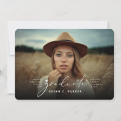 Minimalistisches Graduate Simple Graduation Cap Fo Ankündigung (Vorderseite)