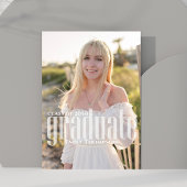 Minimalistisches Graduate Simple Modern Two Foto Einladung