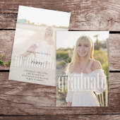 Minimalistisches Graduate Simple Modern Two Foto Einladung