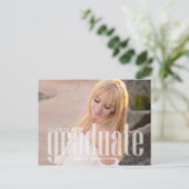 Minimalistisches Graduate Simple Modern Two Foto Postkarte (Stehend Vorderseite)