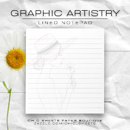 Minimalistisches Grafikdesign Lineares Notizbuch Notizblock