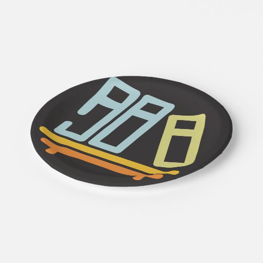 Minimalistisches grafisches Symbol der virtuellen Pappteller (Schrägansicht)