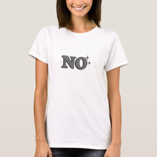 Minimalistisches grafisches T-Shirt "NO ✦" für Fra (Vorderseite)